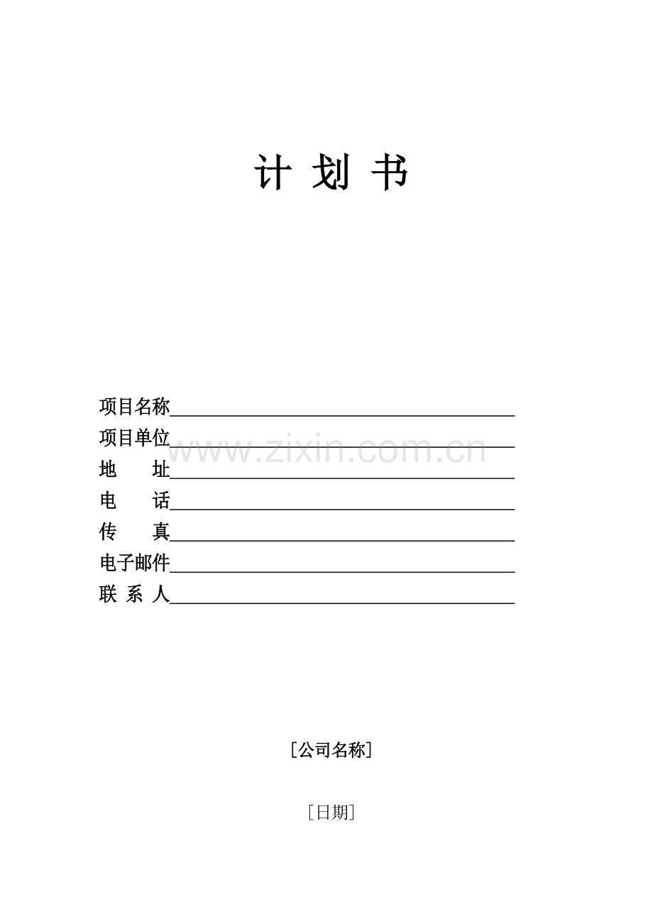 新版商业策划书模板(1).doc_第1页