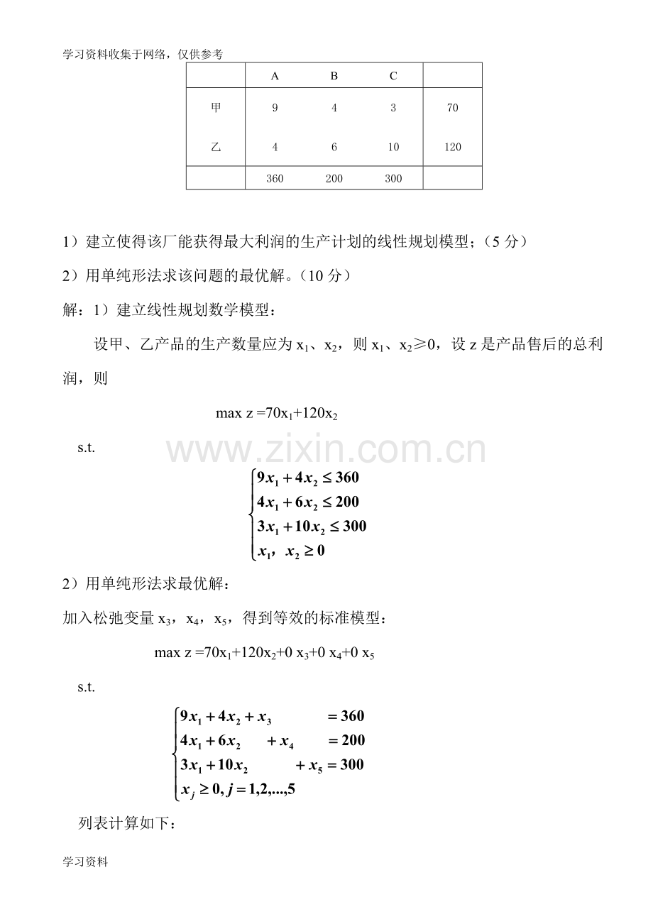 《运筹学》期末考试试题及参考答案.doc_第3页