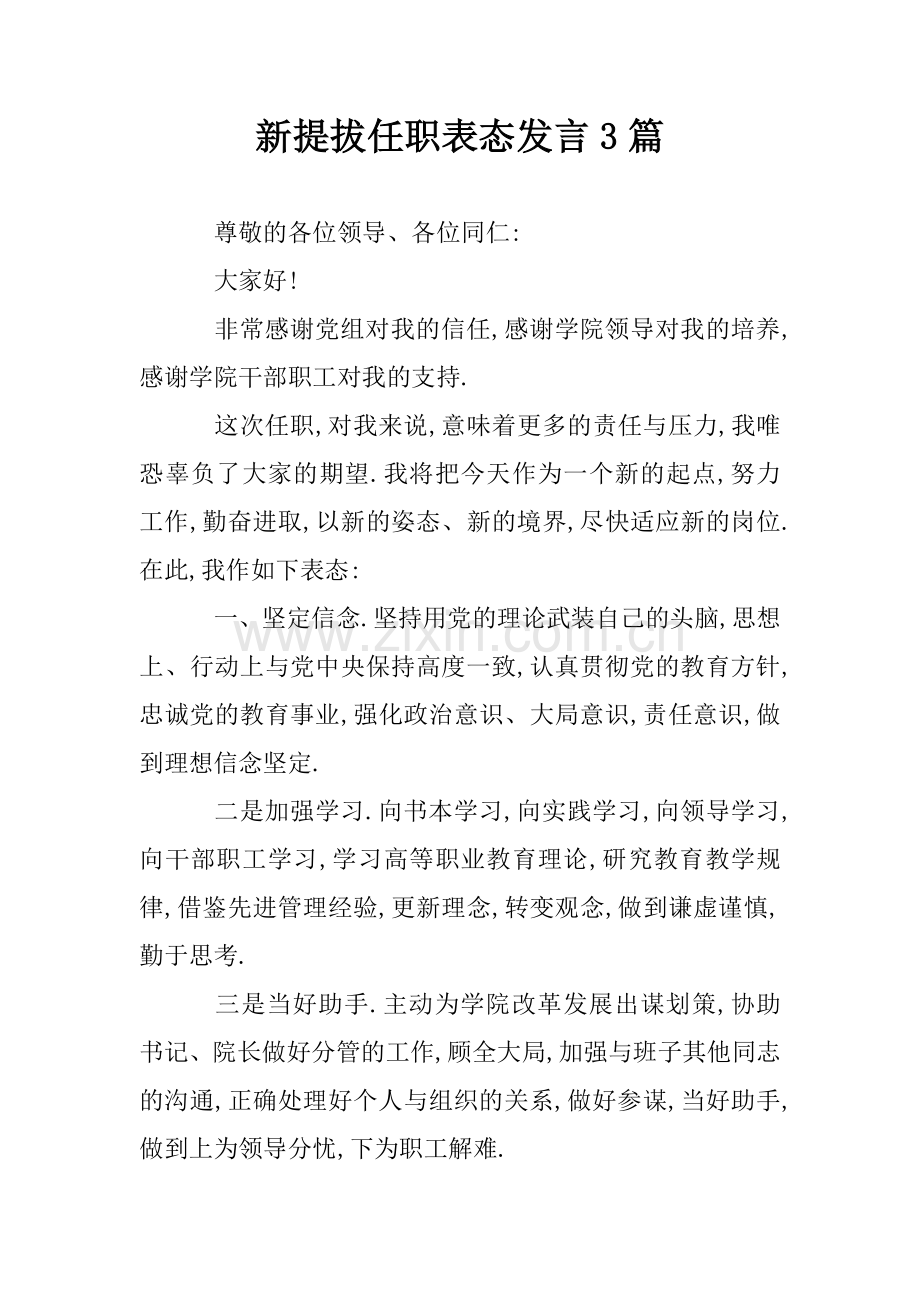 新提拔任职表态发言3篇.doc_第1页