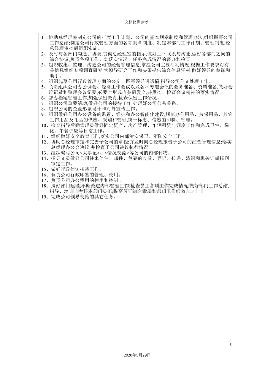 办公室主任职位任务说明书.doc_第3页