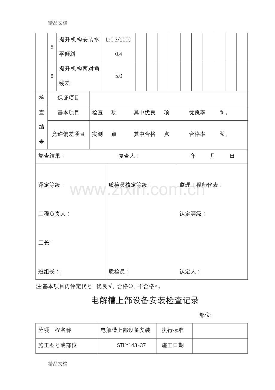 内蒙古电解槽评定表和自检记录教学提纲.doc_第2页