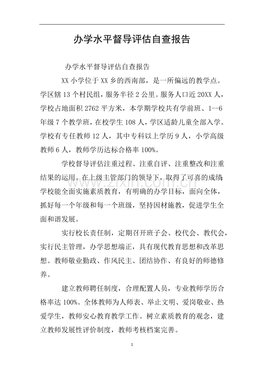 办学水平督导评估自查报告.doc_第1页