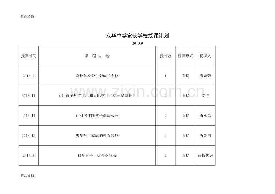 家长学校授课计划表.doc_第2页