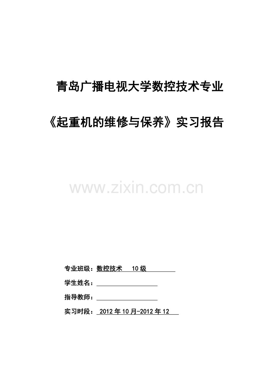 桥式起重机主要的零部件结构、检查及日常维护--毕业论文设计.doc_第1页