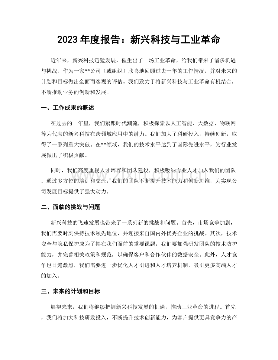 2023年度报告：新兴科技与工业革命.docx_第1页