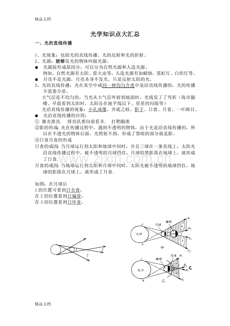 初二物理光学知识点大汇总情况.doc_第1页