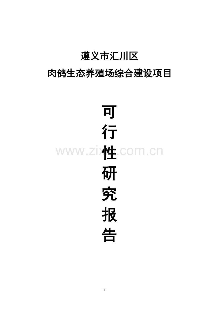 肉鸽生态养殖场综合建设项目申请建设可研报告.doc_第1页