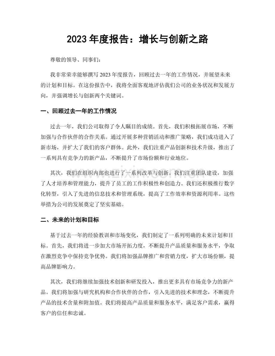 2023年度报告：增长与创新之路.docx_第1页