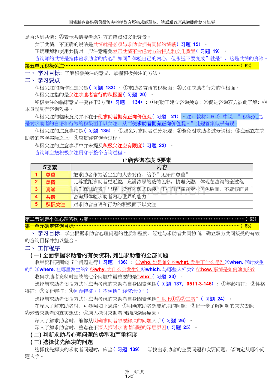 心理咨询师三级技能：心理咨询技能复习概要.doc_第3页