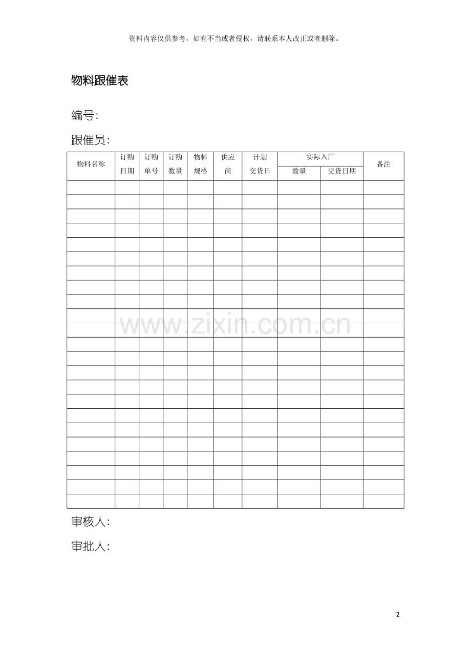 采购物料跟催表模板.doc_第2页