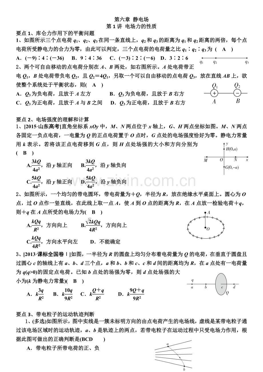 高三静电场总复习题型整理.doc_第1页