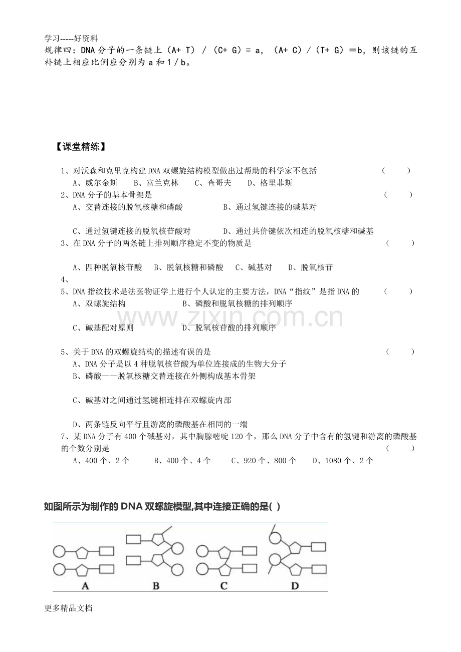 DNA分子结构导学案.doc_第3页