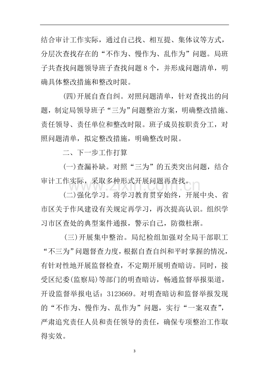 审计局不作为不担当自查报告.doc_第3页