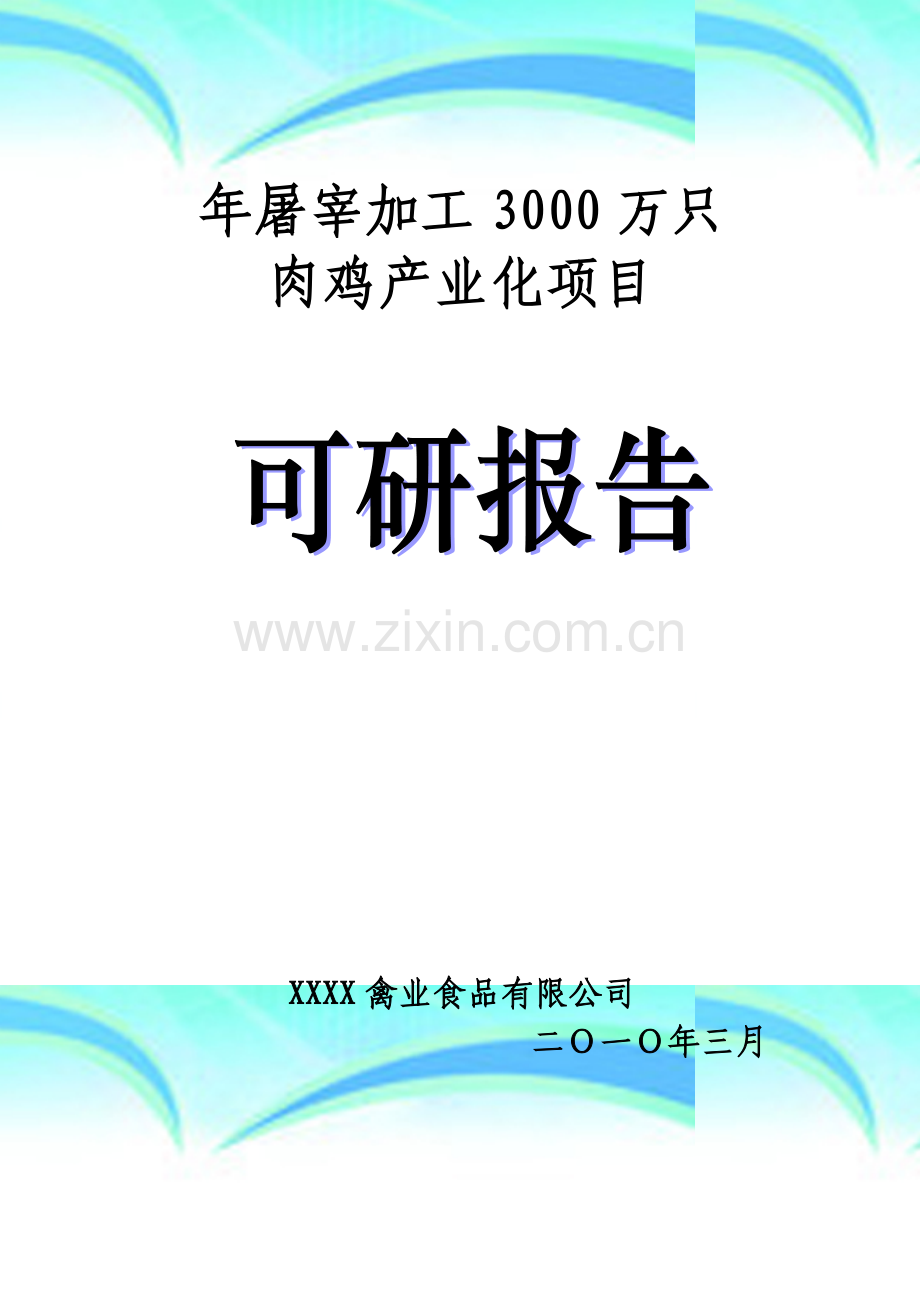 年屠宰加工3000万只肉鸡产业化项目可行性研究报告.doc_第2页