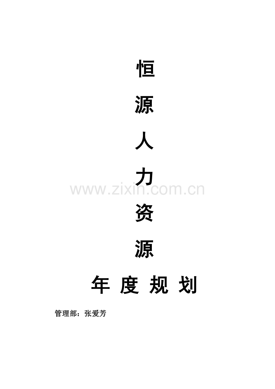 恒源人力资源部规划.doc_第1页