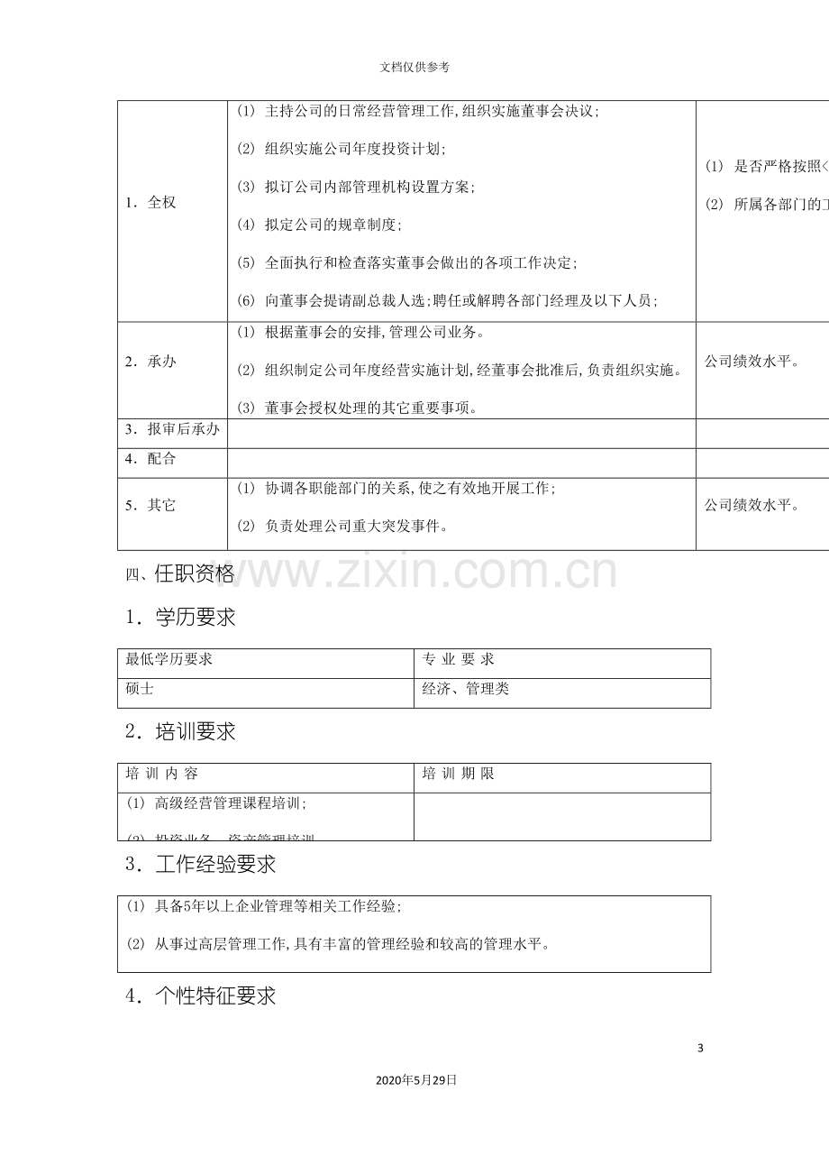 公司总裁岗位说明书.doc_第3页