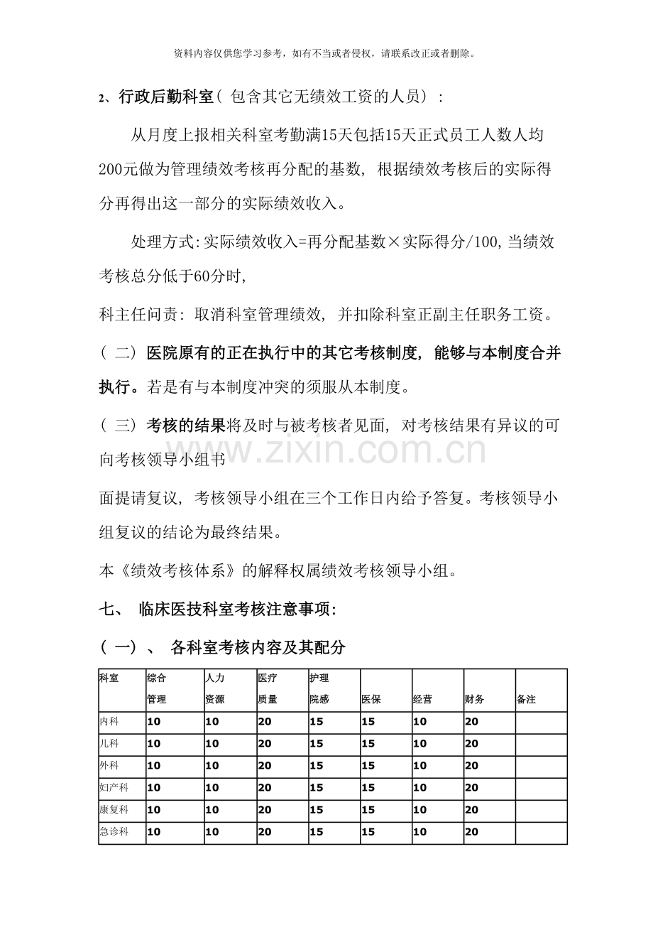 医院绩效考核体系样本.doc_第3页