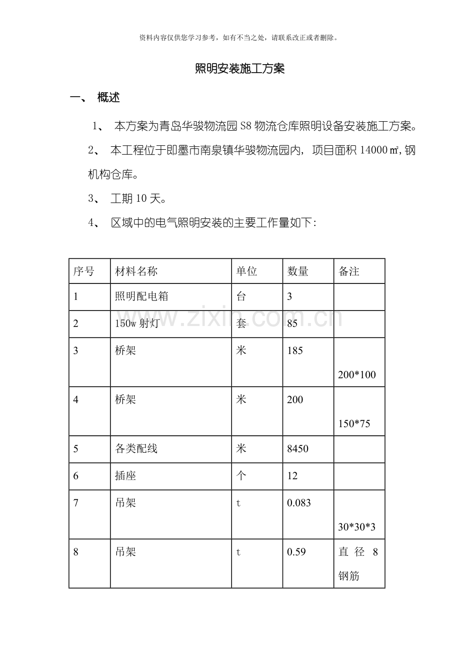 仓库照明施工方案样本.doc_第2页