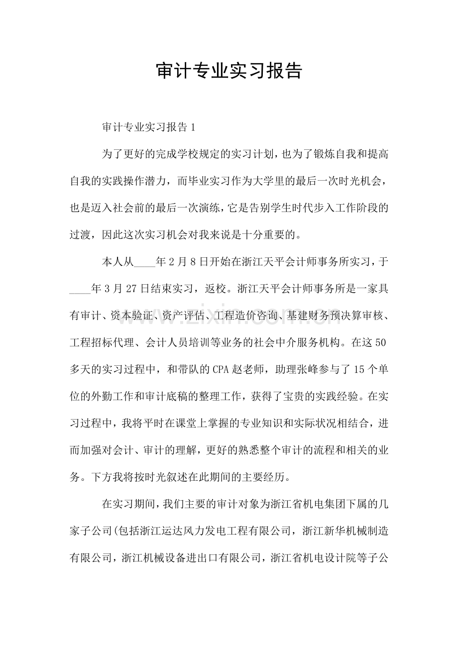 审计专业实习报告.doc_第1页