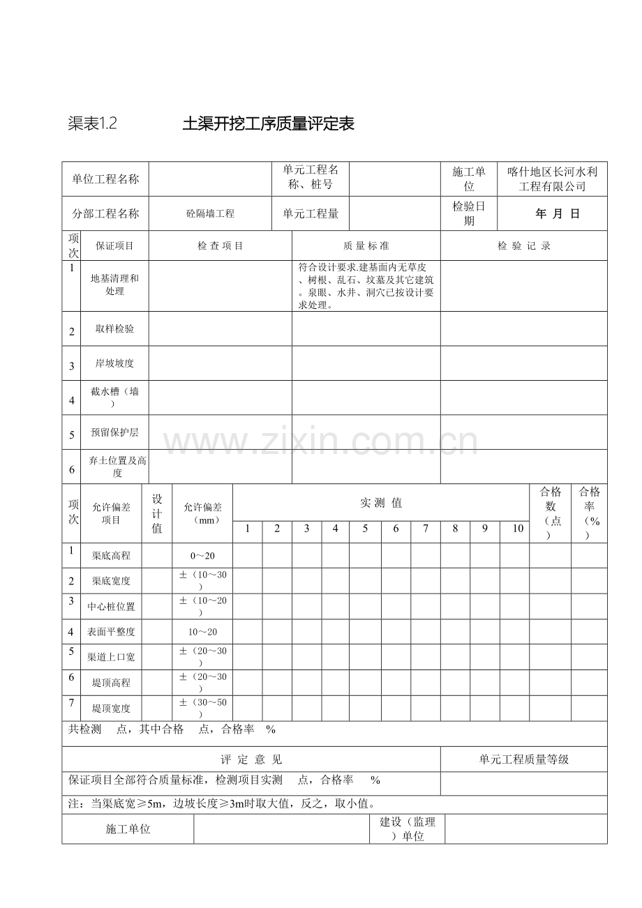 水利工程单元工程施工质量报验单范本.doc_第3页