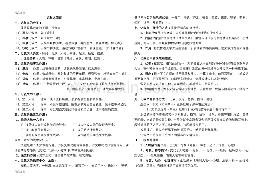 初中语文阅读答题技巧模板.doc_第1页