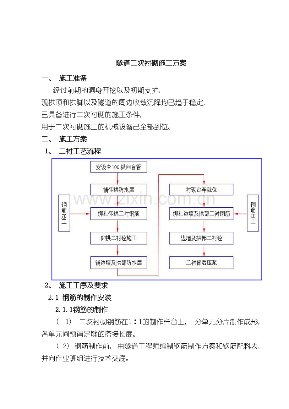 隧道二衬施工方案模板.doc_第2页