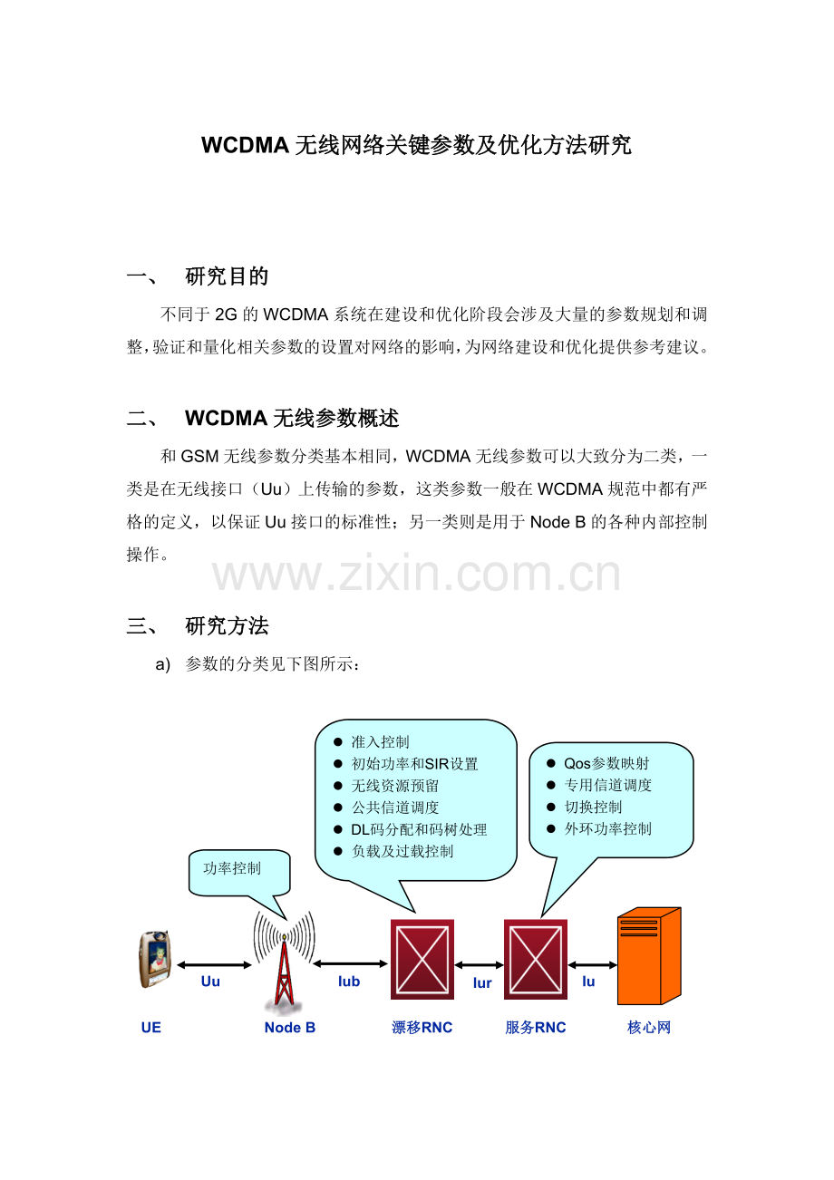 大学毕设论文--wcdma无线网络关键参数及优化方法研究论文.doc_第1页