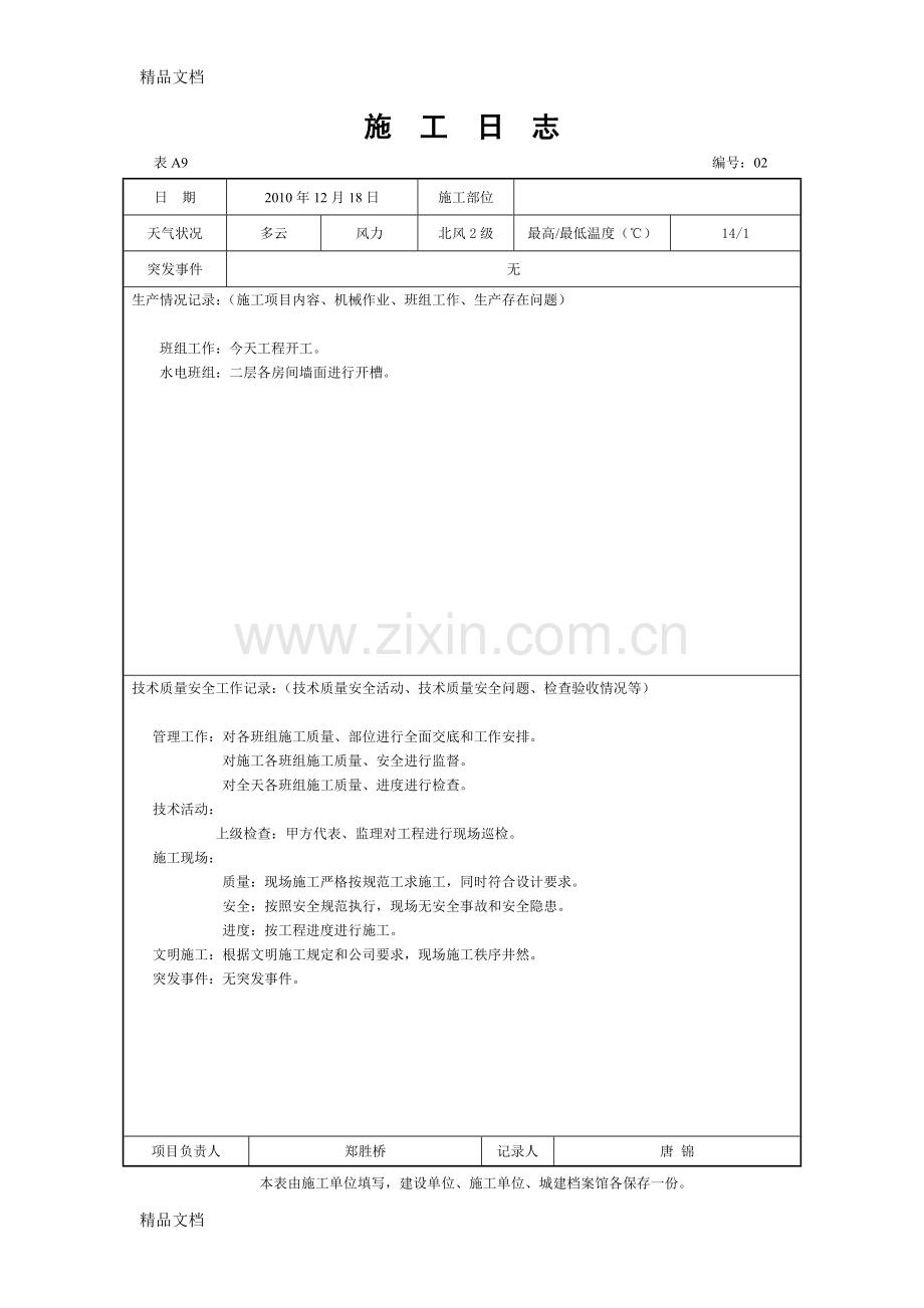 装饰装修施工日志资料.doc_第2页