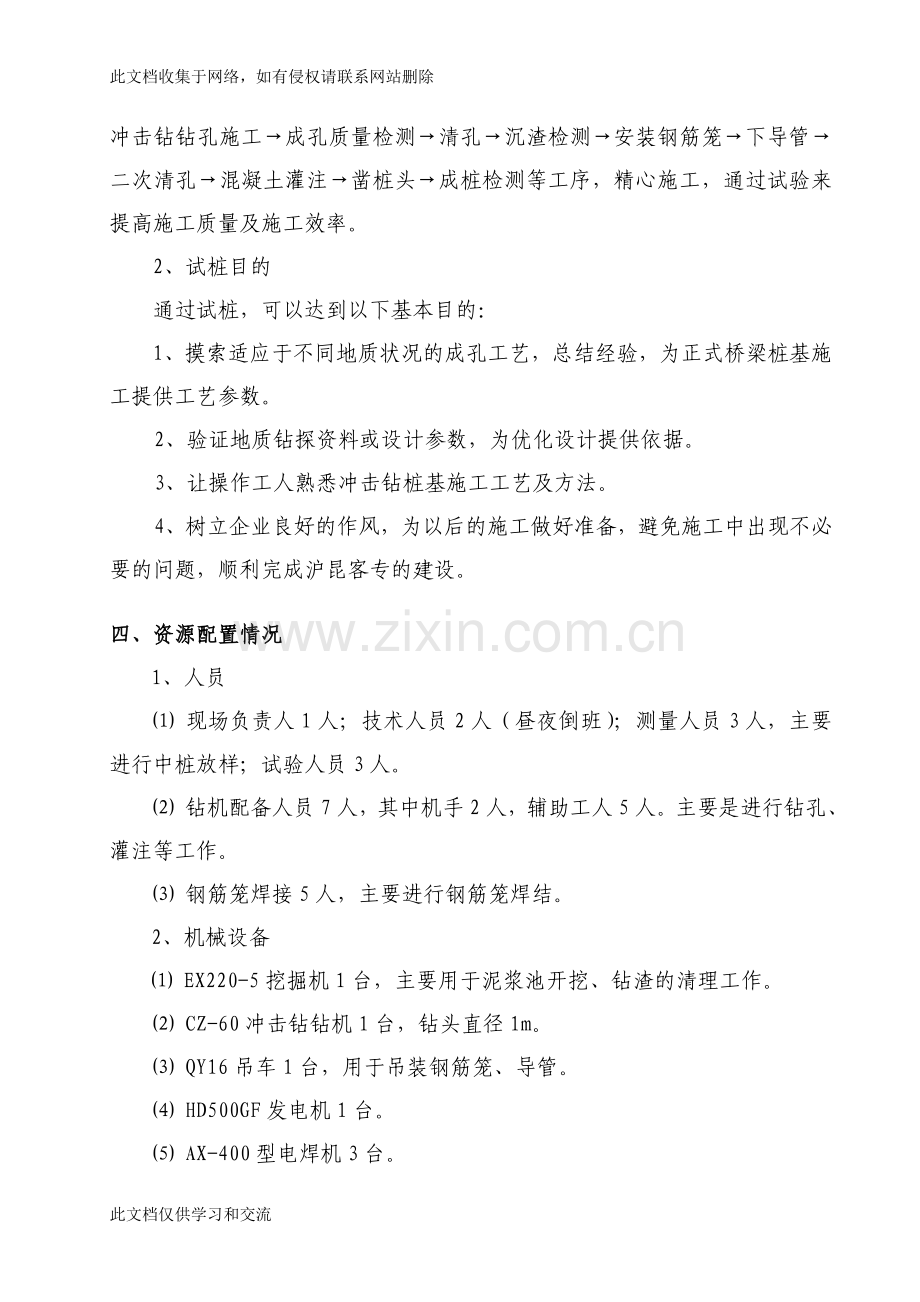 冲击钻钻孔灌注桩工艺性试桩总结说课材料.doc_第2页