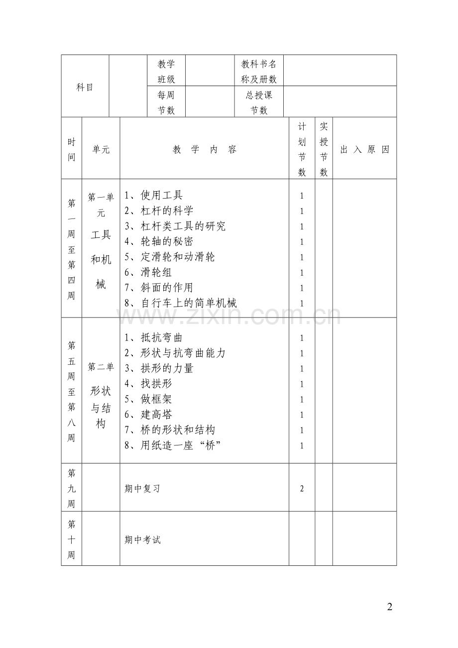 教育科学出版社小学六年级上册科学全册教案.doc_第2页