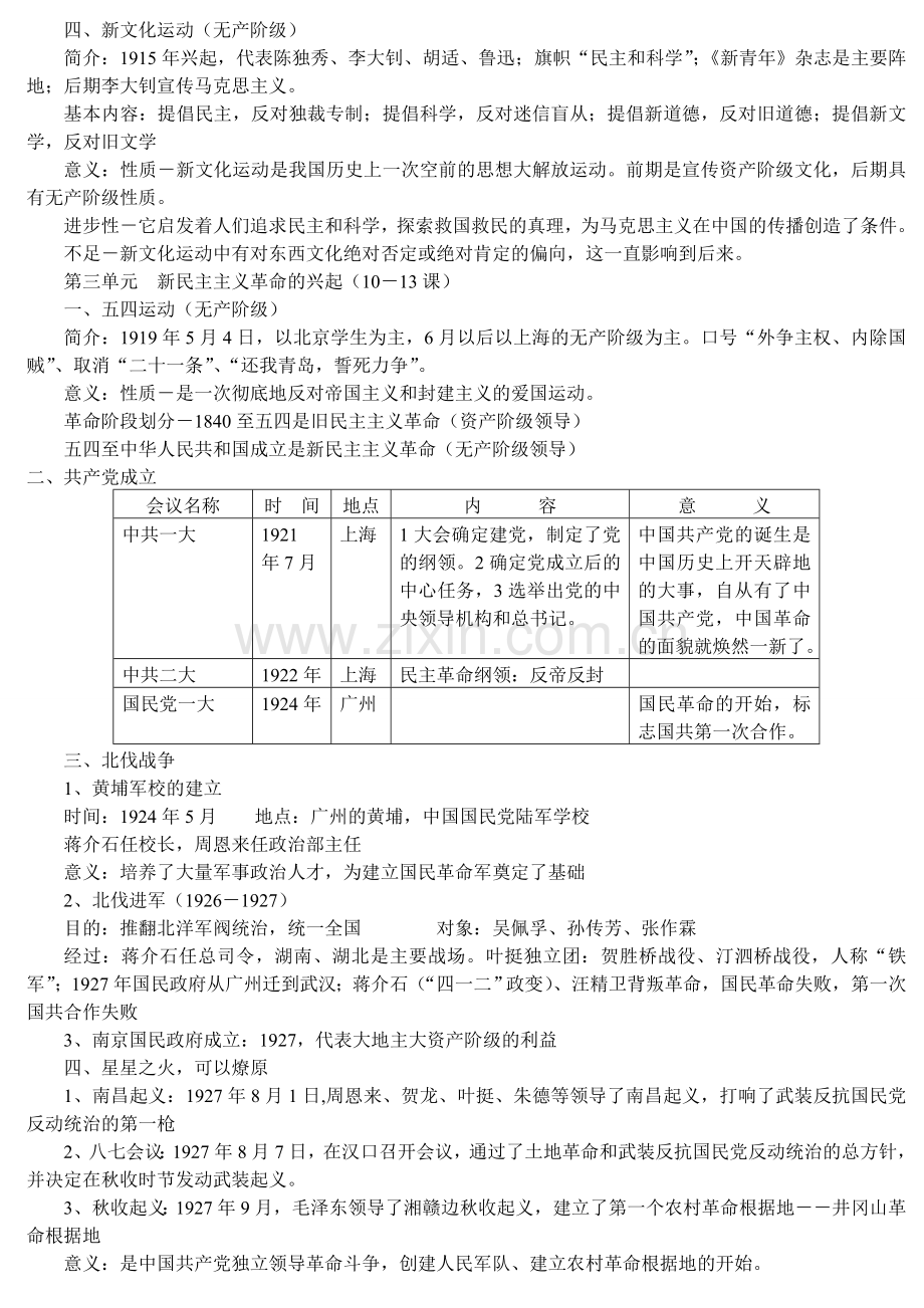 八年级上册历史知识点归纳.doc_第3页