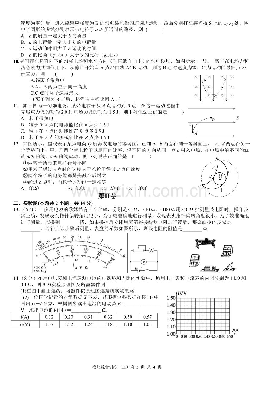 高二物理选修3-1模块综合测试.doc_第2页