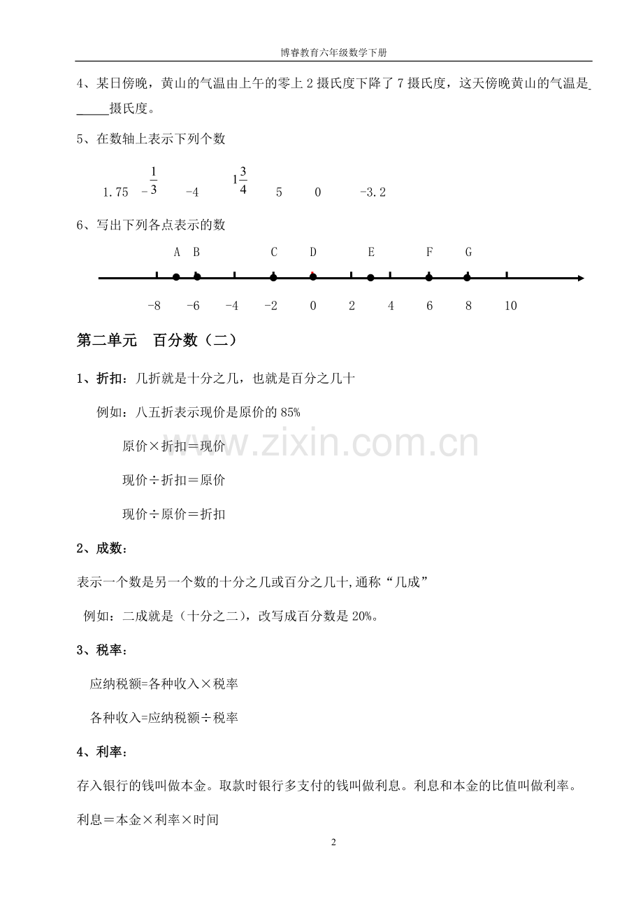 人教版小学六年级数学下册知识点和题型总结.doc_第2页