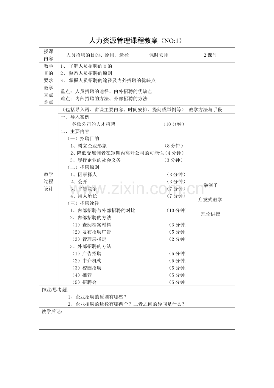 教案讲稿人力资源管理.doc_第1页