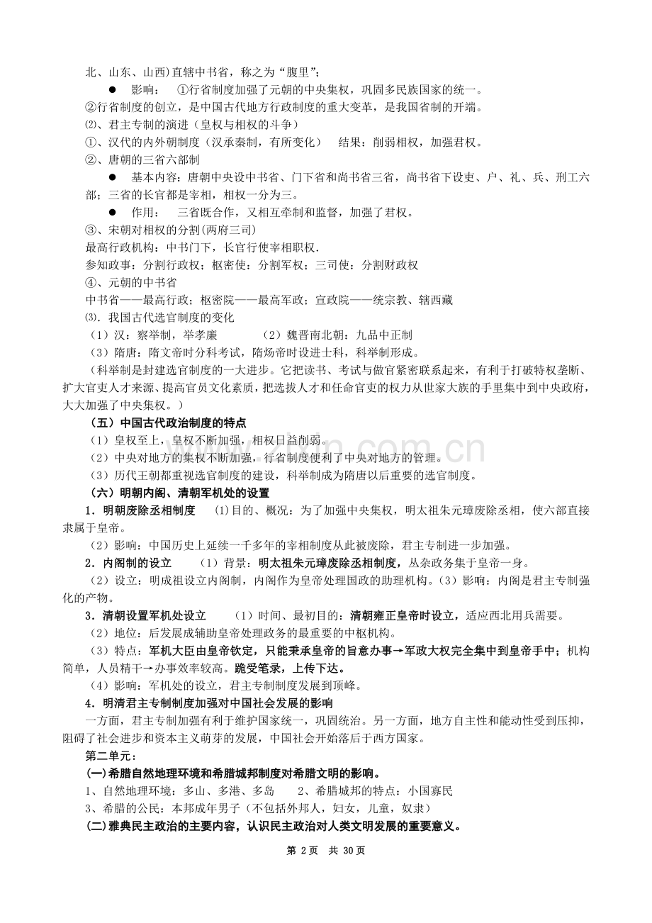 陕西省高中历史学业水平考试说明详解.doc_第2页