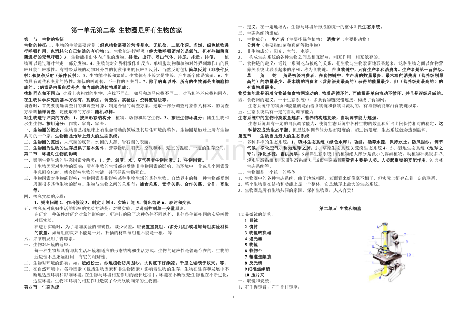 初中生物会考必考知识点汇总.doc_第1页