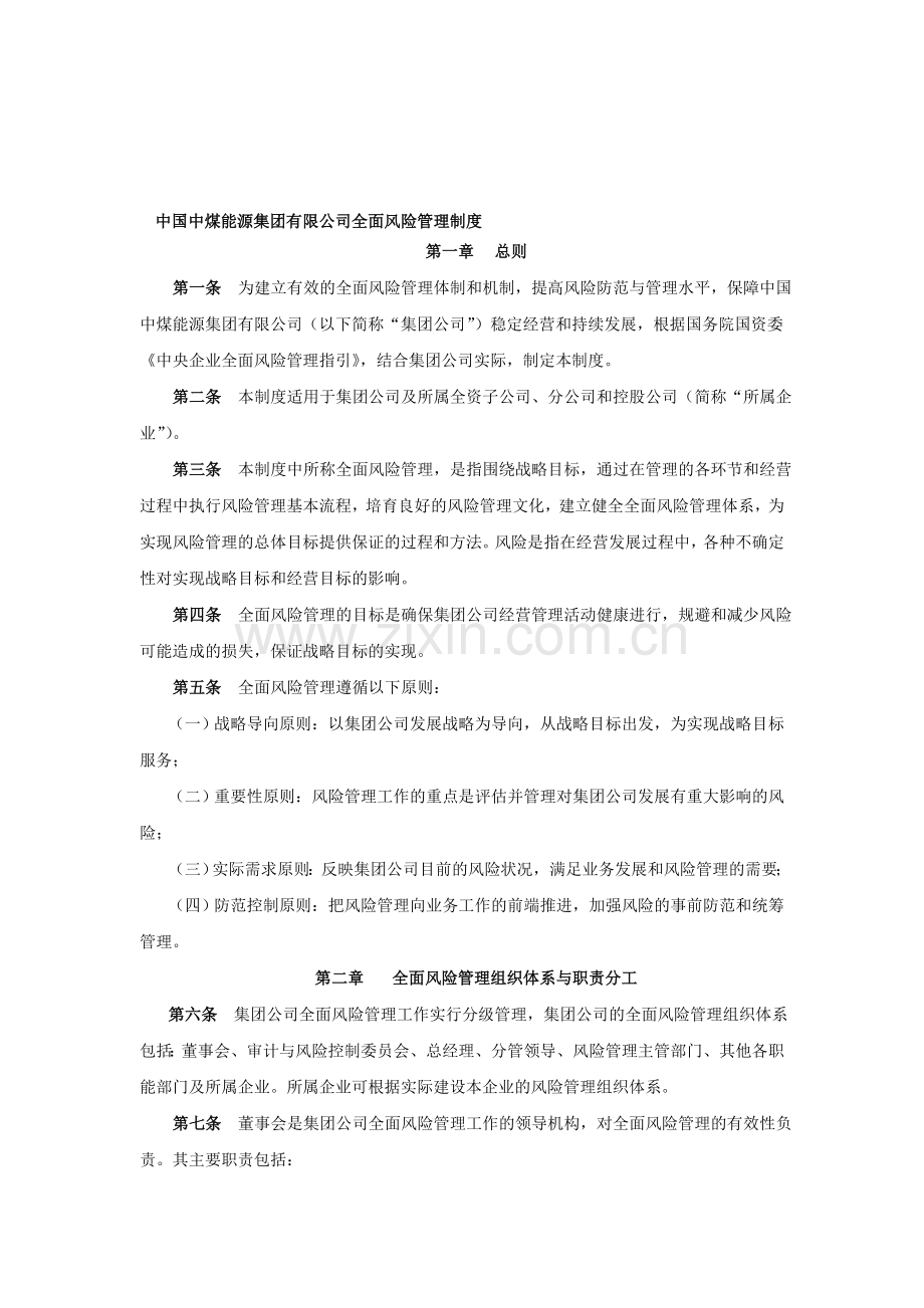 全面风险管理制度--资料.doc_第1页