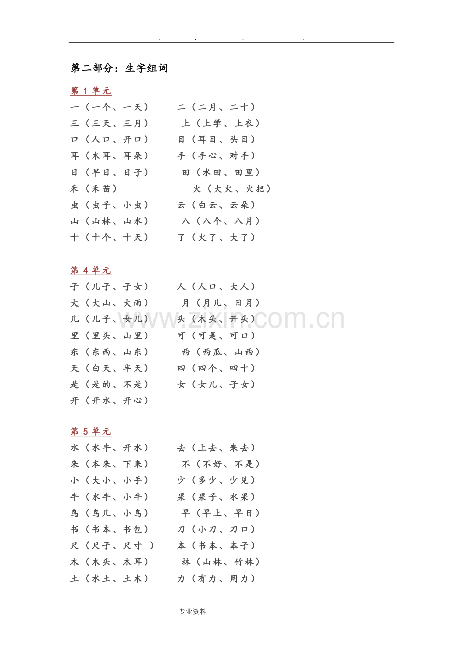 部编一年级语文(上册)全部知识点汇总.doc_第3页