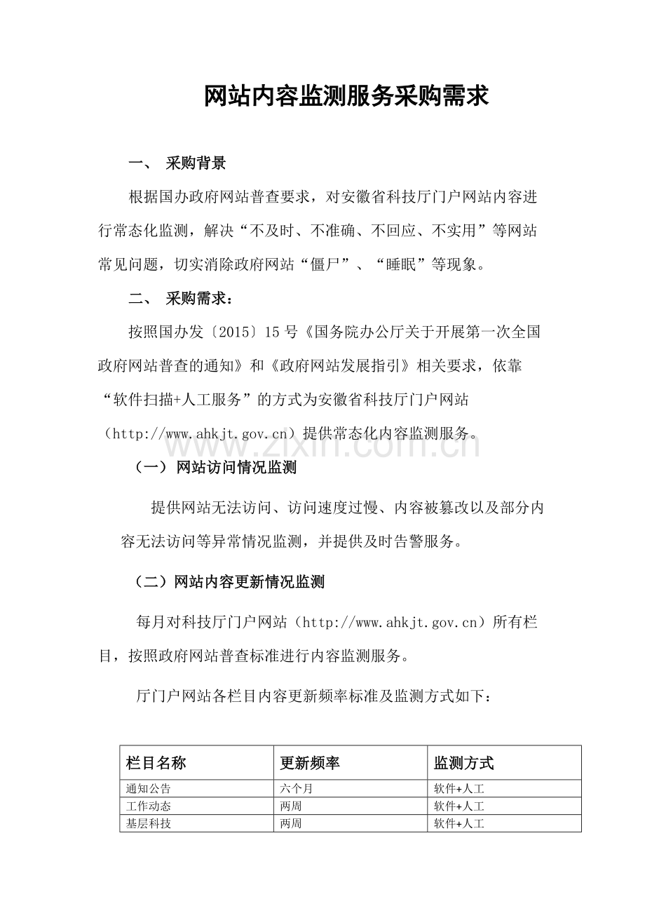 网站内容监测服务采购需求.pdf_第1页