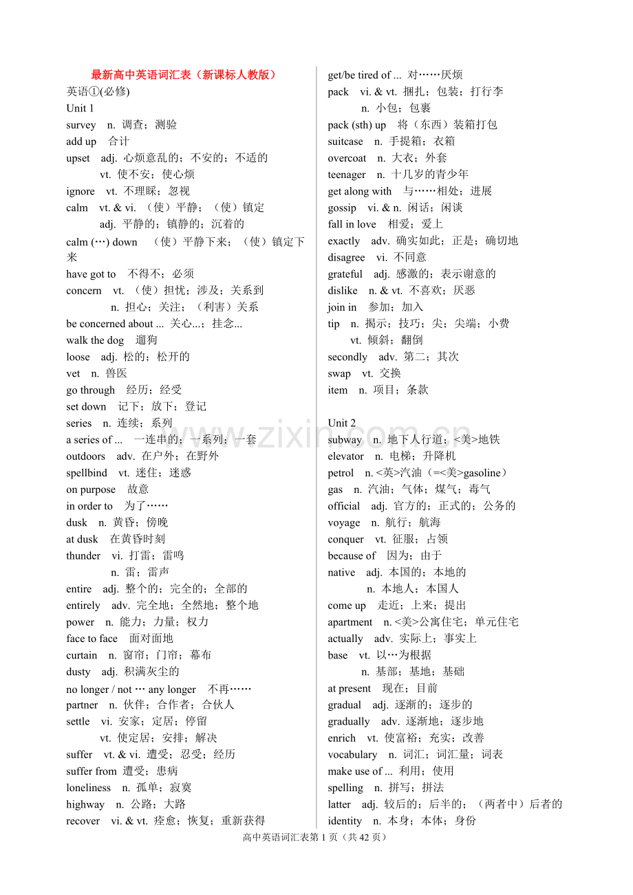 新课标人教版高中英语词汇表全(1-11).pdf_第1页