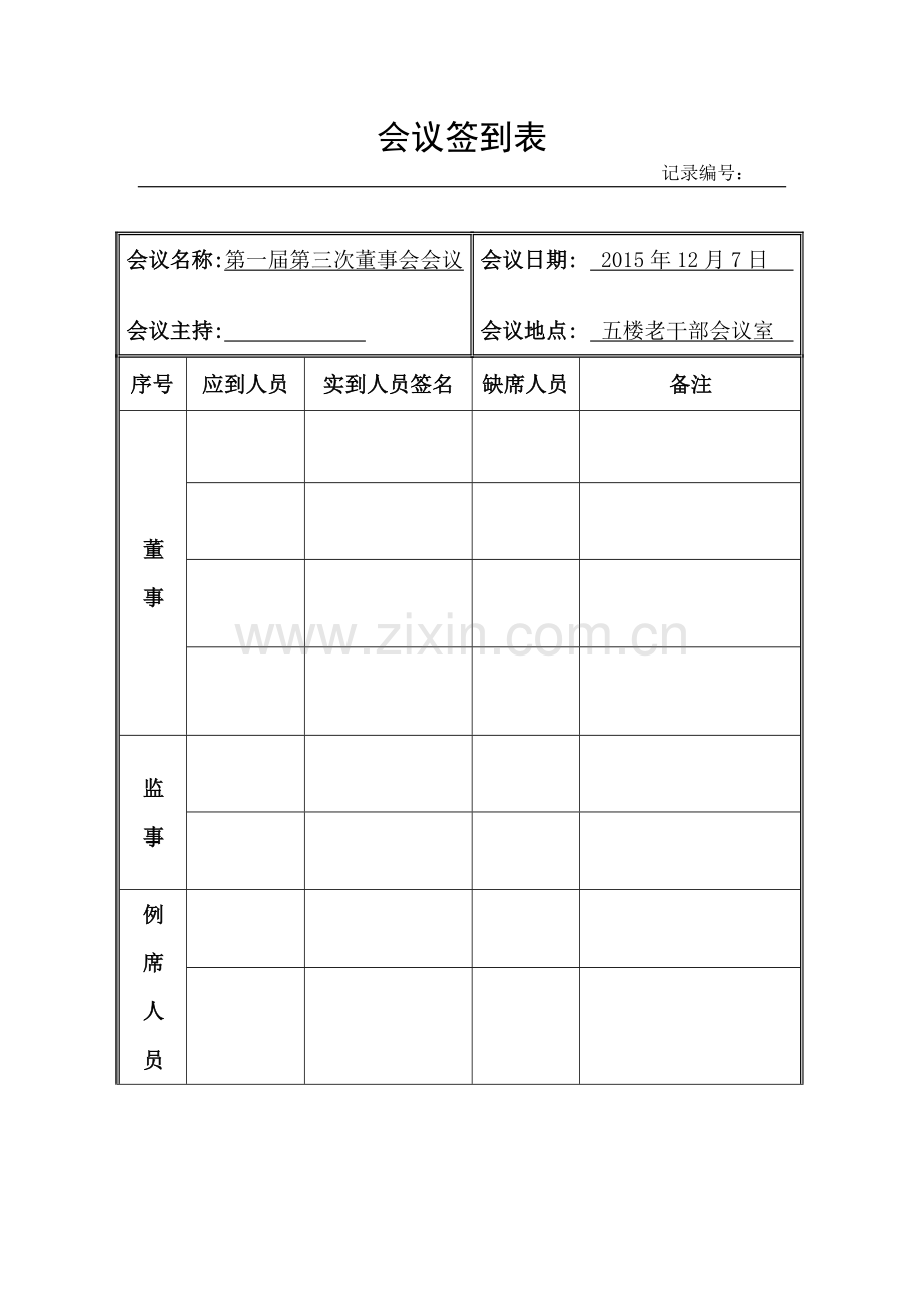 董事会会议通知、签到表、会议纪要全套格式.doc_第2页