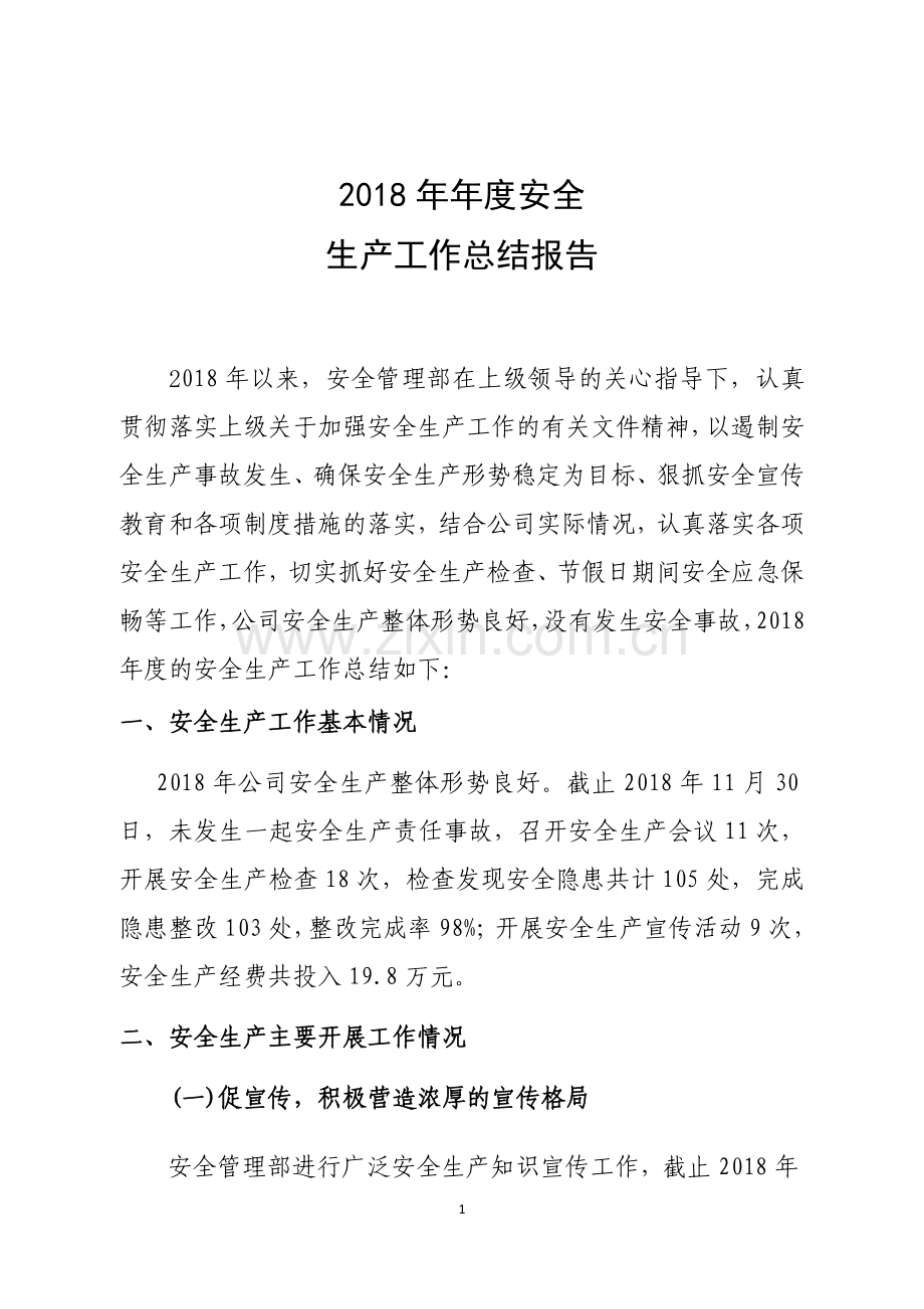 2018年度安全总结报告.doc_第1页