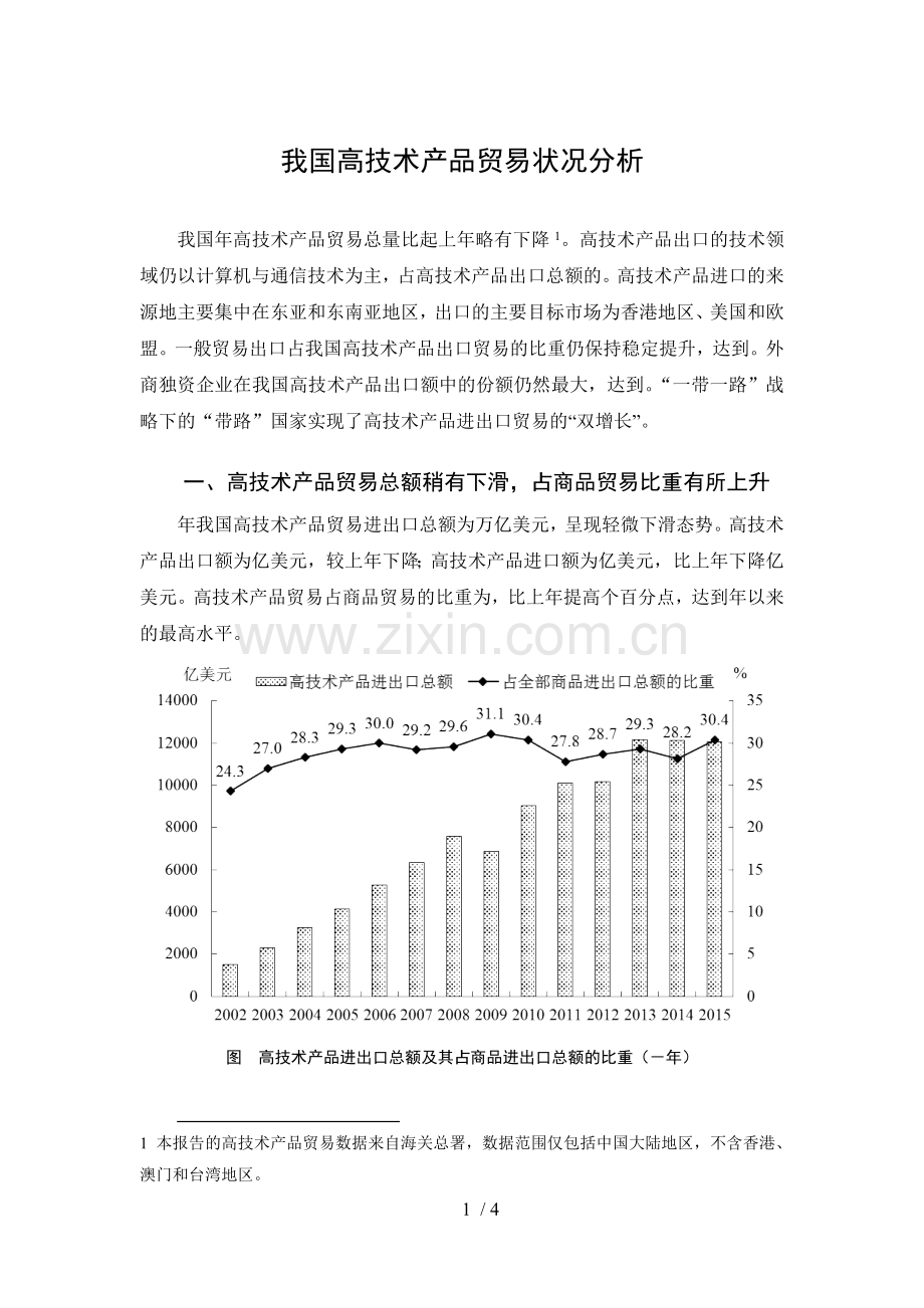 我国高技术产品贸易状况分析.doc_第1页