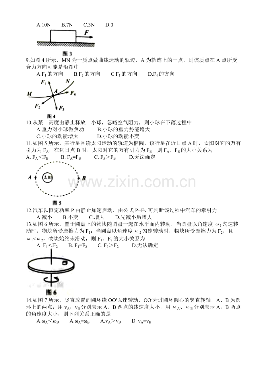 2018年湖南省普通高中学业水平考试物理试卷(真题).pdf_第2页