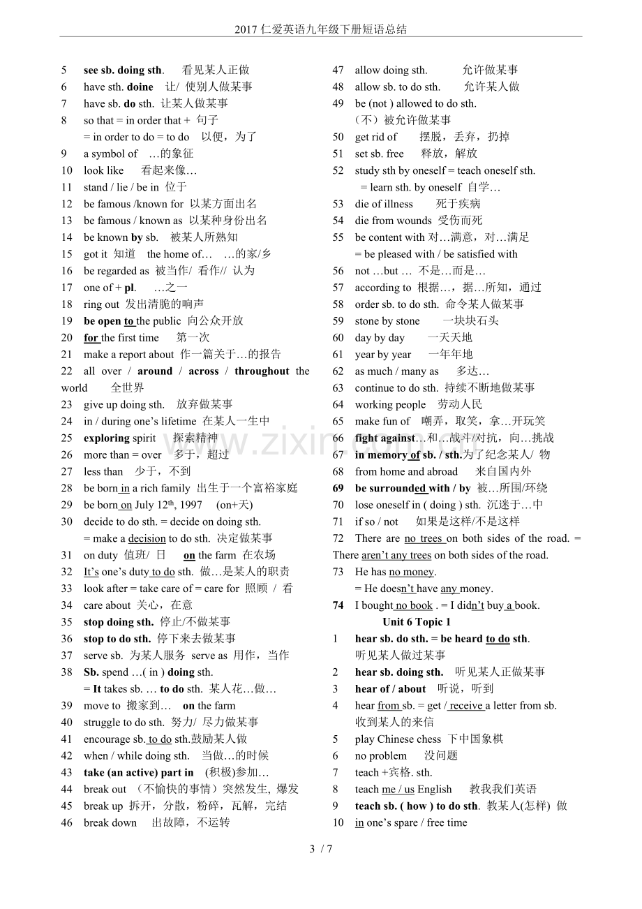 2017仁爱英语九年级下册短语总结.doc_第3页