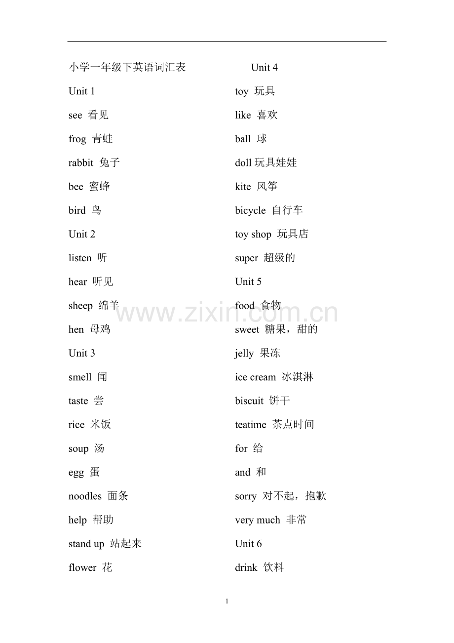 沪教牛津版小学一至六年级英语单词汇总.doc_第1页