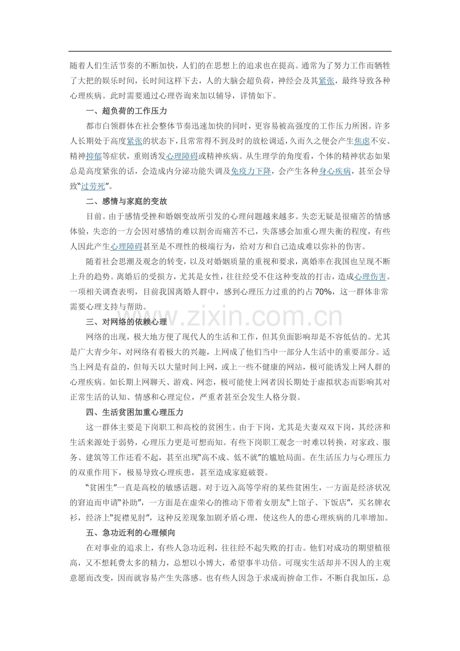 心理咨询师解决的问题.doc_第1页