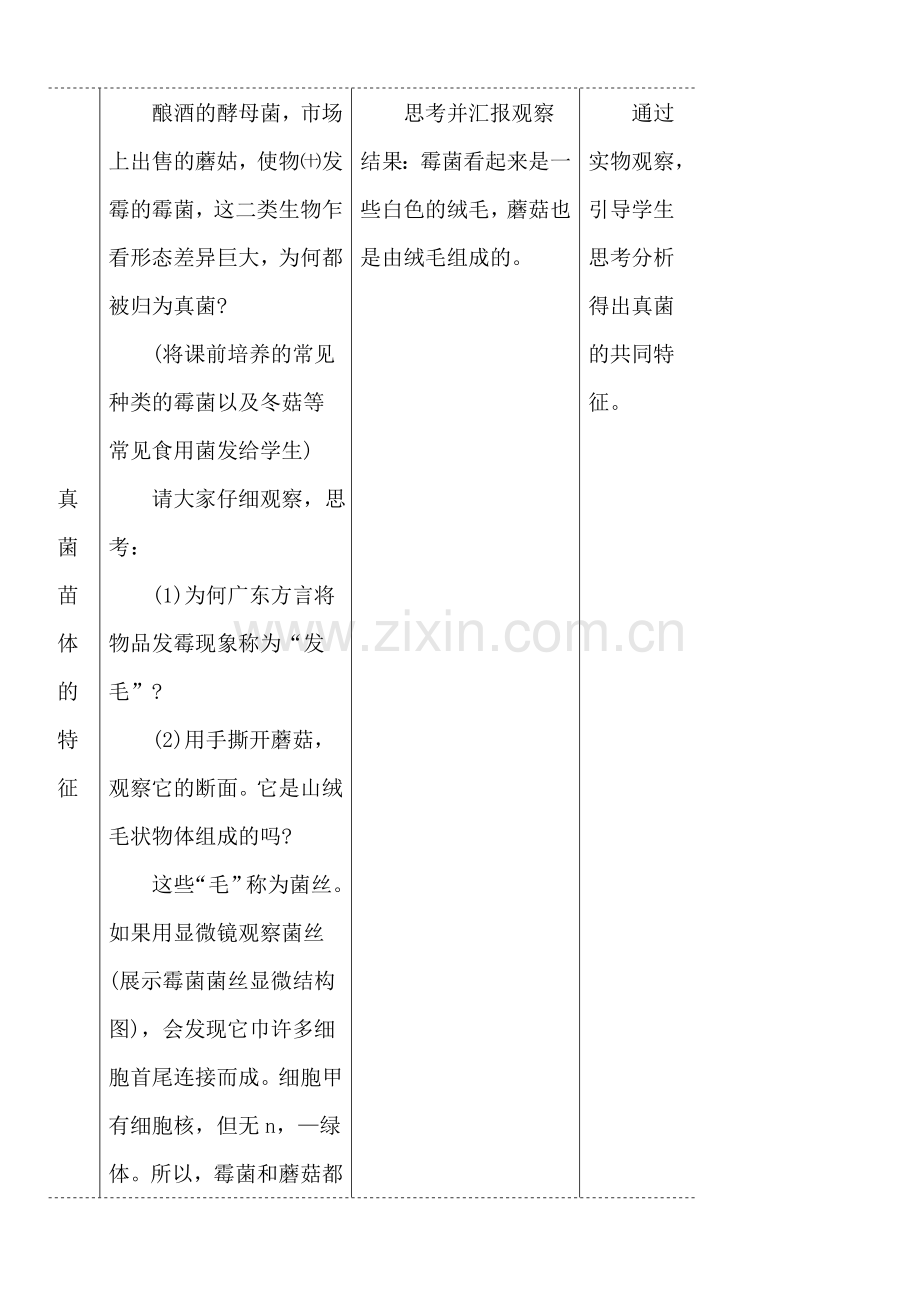 八年级生物上册教案上册第五单元第四章3.第三节--真菌.doc_第3页