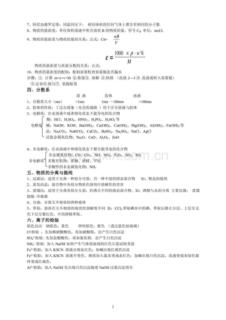 高中化学学业水平测试知识点总结.doc_第2页