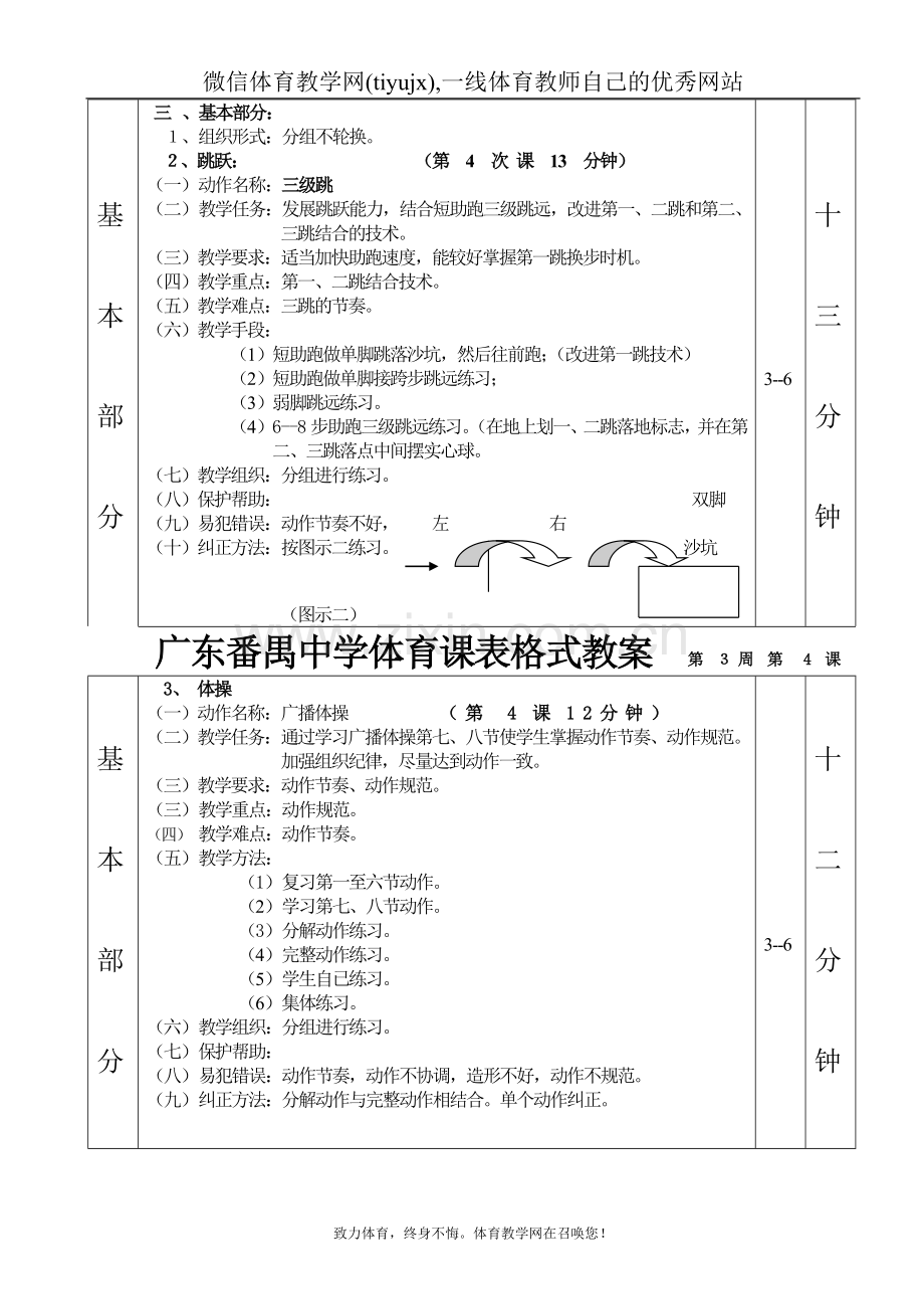 高中二年级体育与健康教案第四课表格式教案.doc_第2页